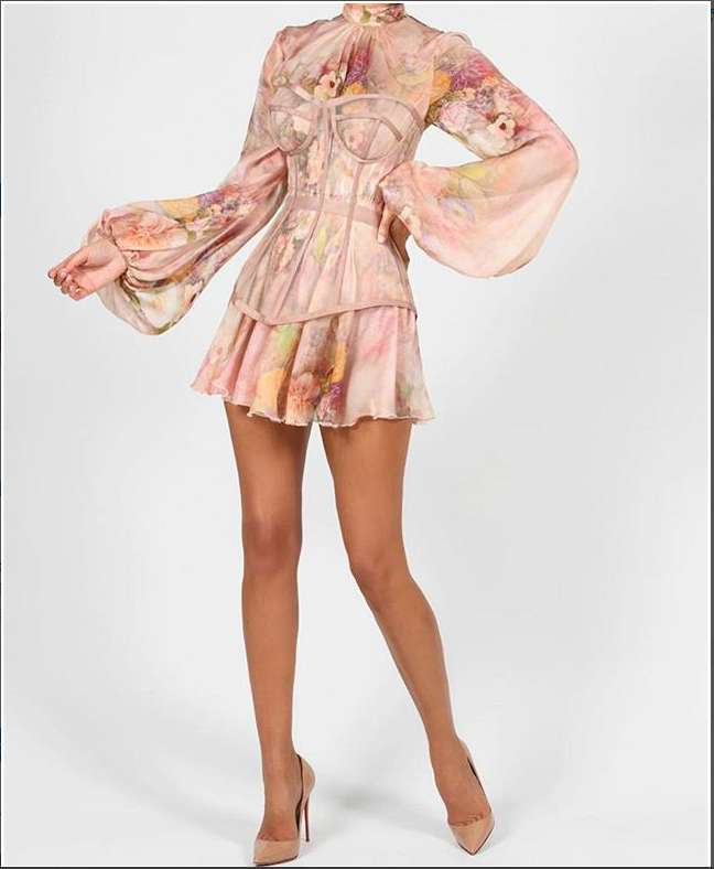 Corseted Elegance Dress - Pink